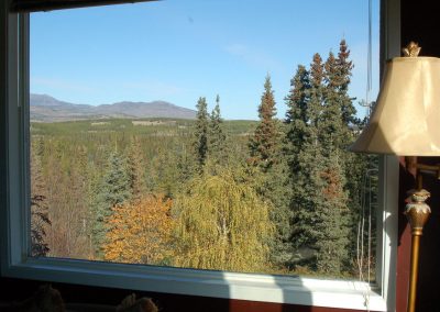 cappuccino suite, view from north window, hidden valley bb, yukon